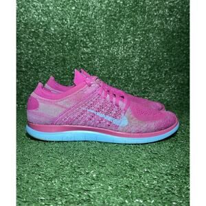 Nike Free Flyknit 4.0 Womens Size 10.5 Running Athletic Shoe Sneaker Purple Blue
